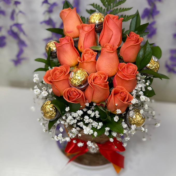 Orange Roses & Chocolates