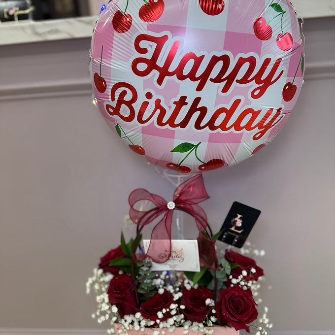 Birthday Arrangement with Balloon