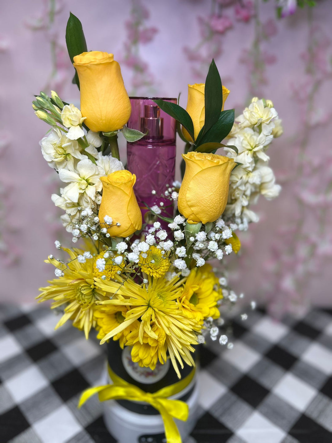 Yellow Arragement with Body Spray image 1